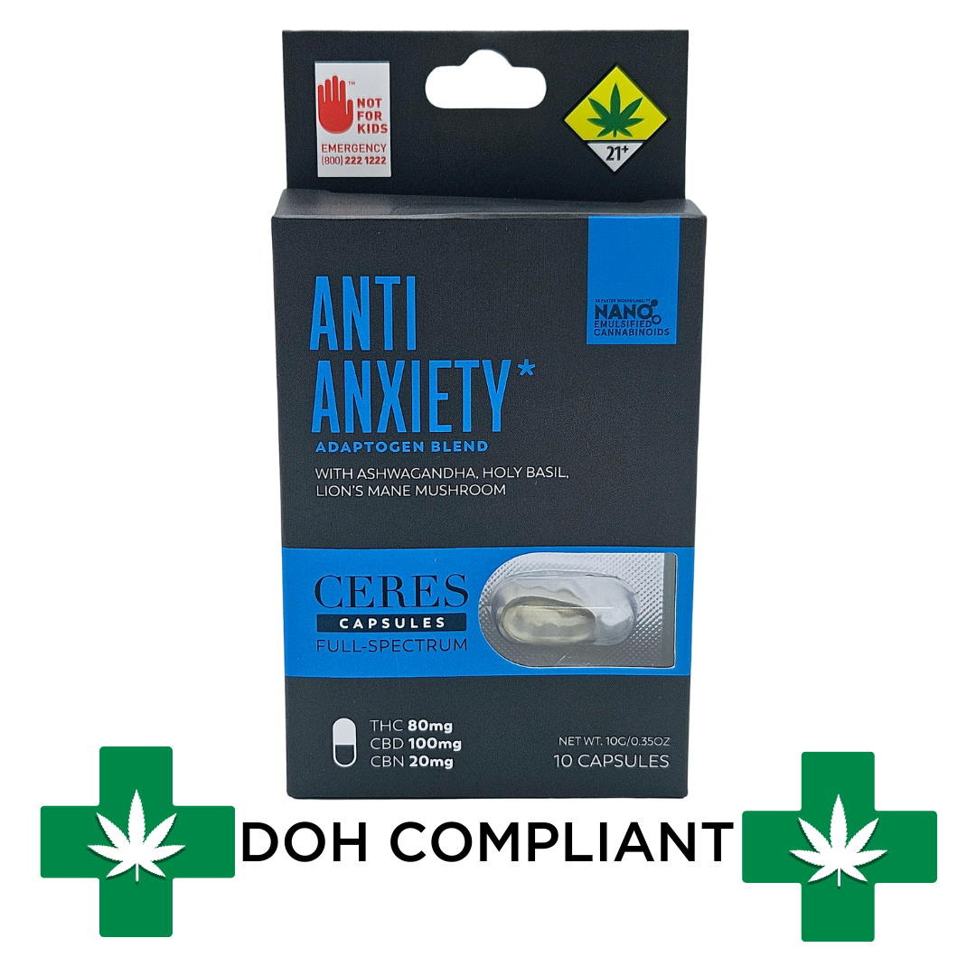 Photograph of product: DOH | Anti-Anxiety 1:1 CBD Capsules | 10pk