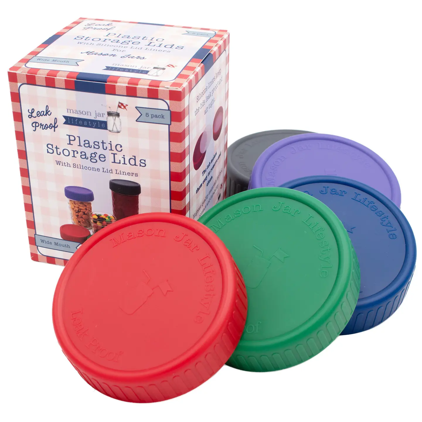 Photograph of product: 5 PK STORAGE LIDS FOR MASON JAR