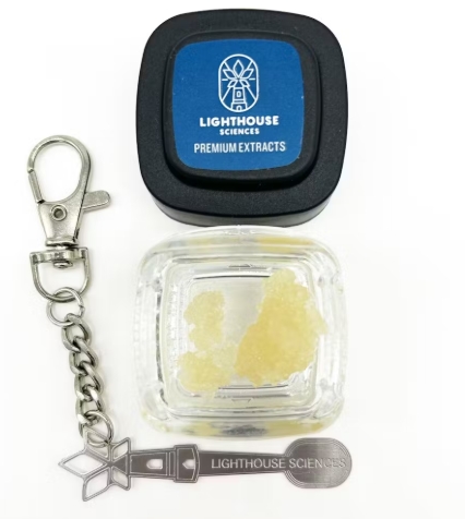 Photograph of product: Lighthouse Sciences | 0.84g | Concentrates | Live Sugar | Grandpa's Stash X Van He'll Sing