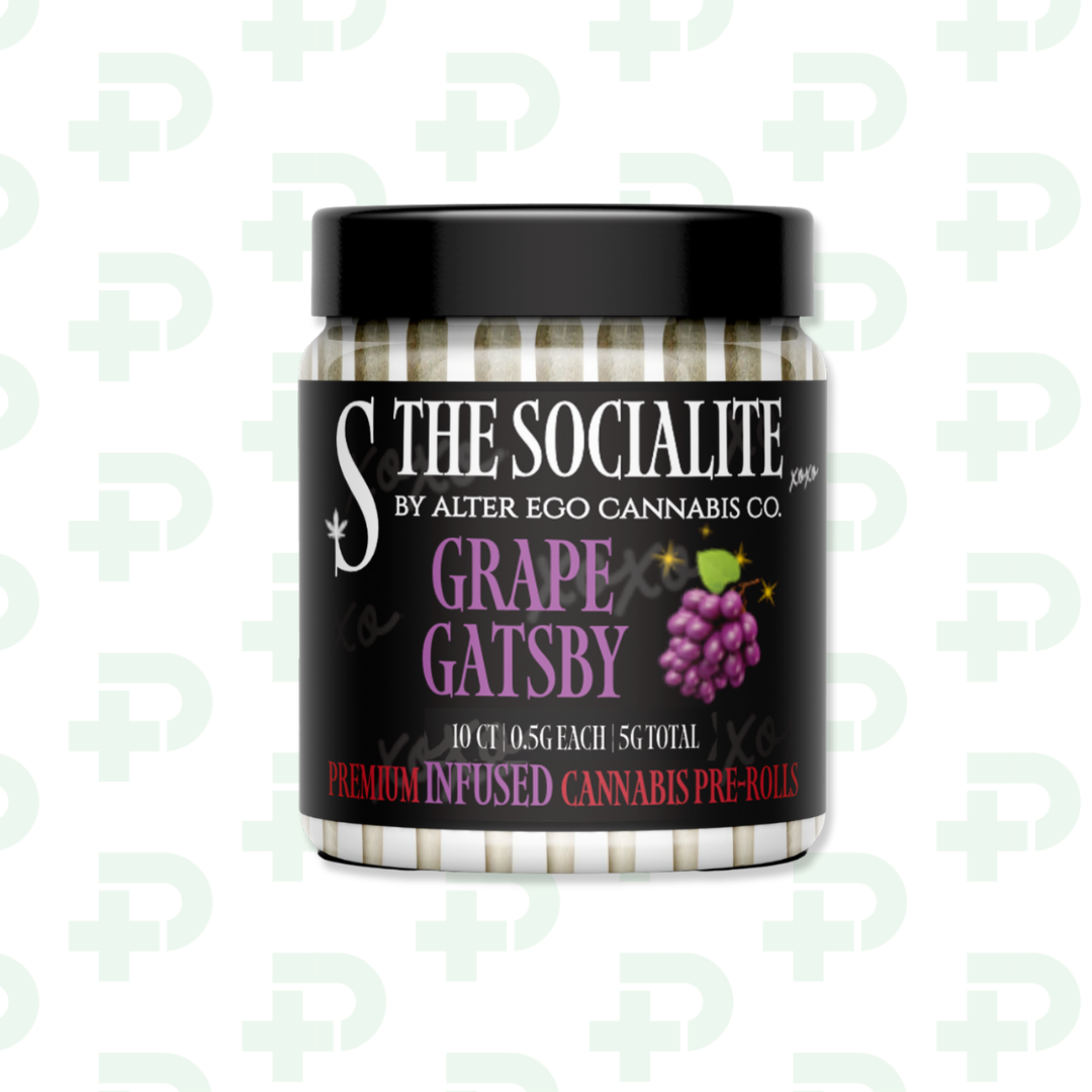 Photograph of product: The Socialite by Alter Ego - Infused 10pk Preroll - Grape Gatsby