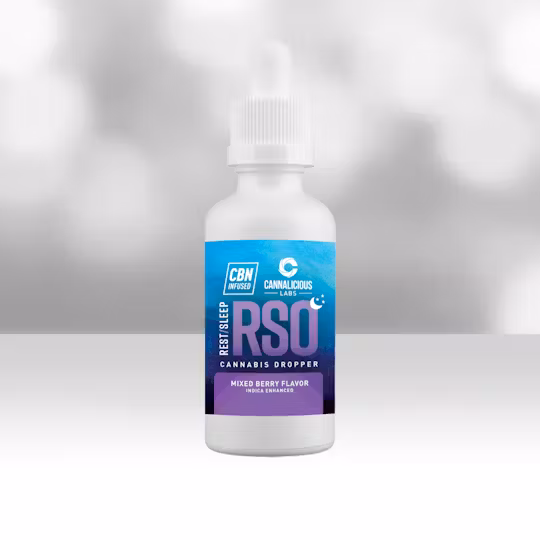 Photograph of product: Cannalicious Labs - RSO Dropper Rest/Sleep - (1g) - **MIXED BERRY**  (2/$30)