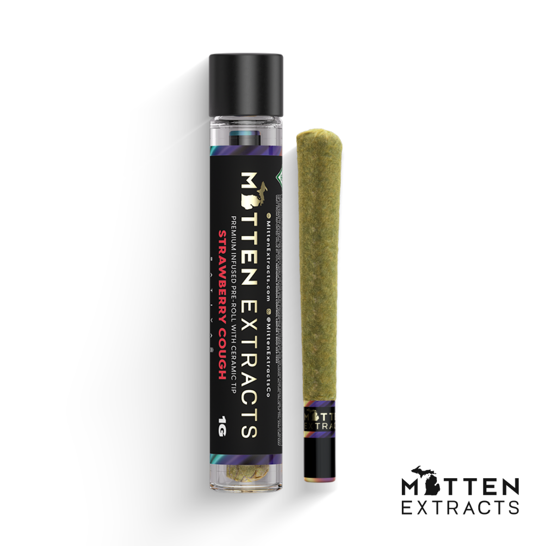 Photograph of product: Strawberry Cough Infused Pre-Roll | 1G