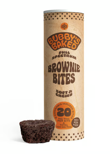 Photograph of product: BUBBY'S BAKED GOODS BROWNIE 5PK BITES 100MG