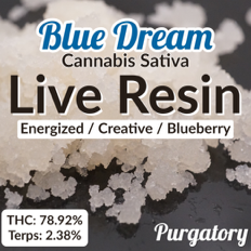 Photograph of product: LIVE RESIN BLUE DREAM PC 1G