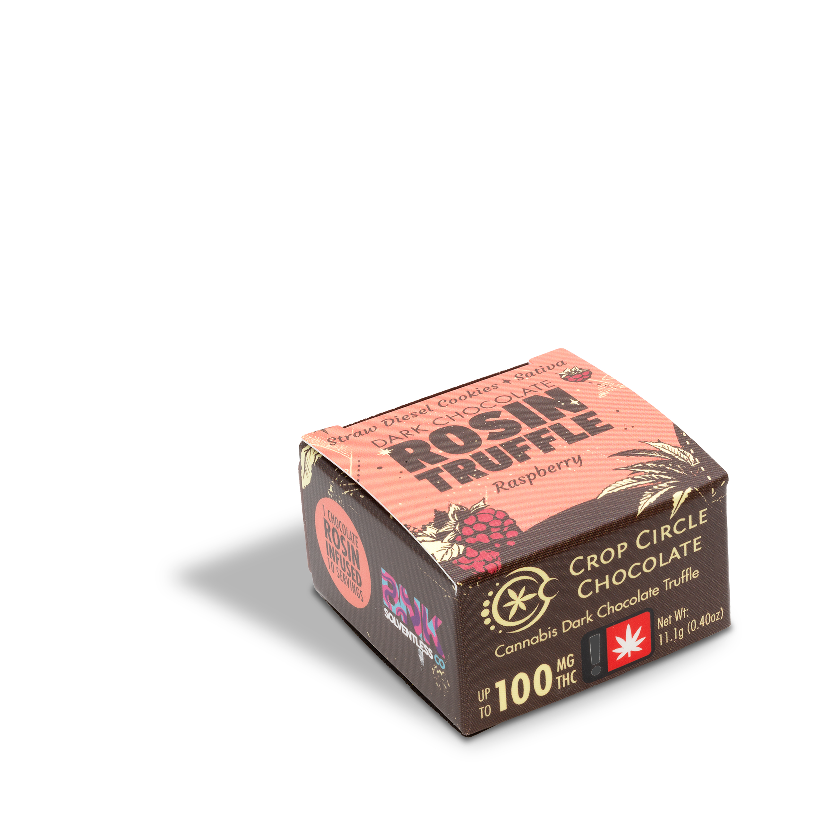 Photograph of product: Crop Circle - Raspberry 100mg Single Truffle - 0.4oz
