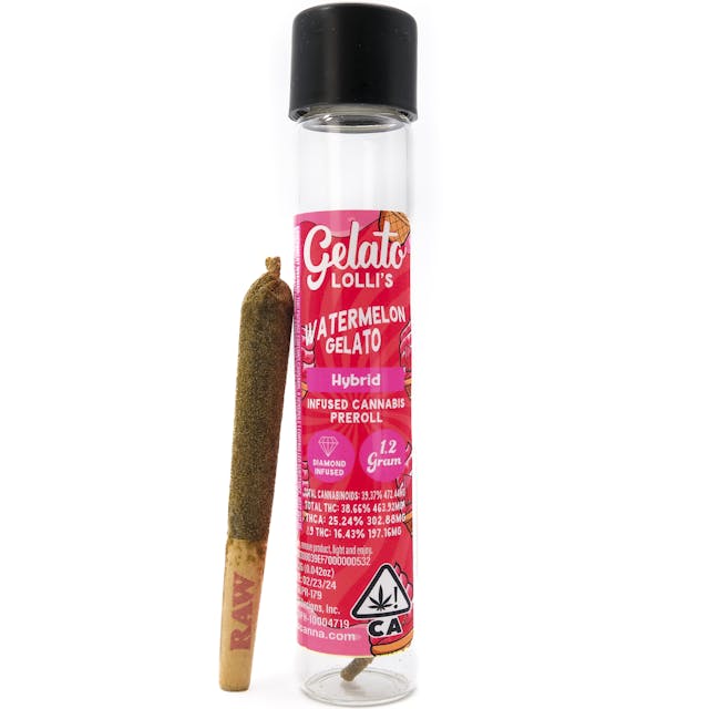 Photograph of product: Lolli's | Watermelon Gelato | 1.2g Infused Pre-roll - 
