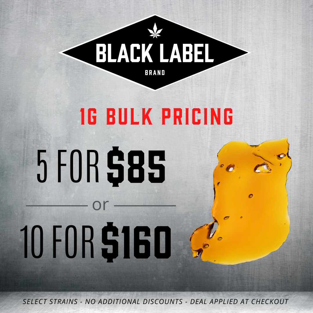 Photograph of product: Black Label: Cured Resin Shatter, Lemon Tree (Hybrid)