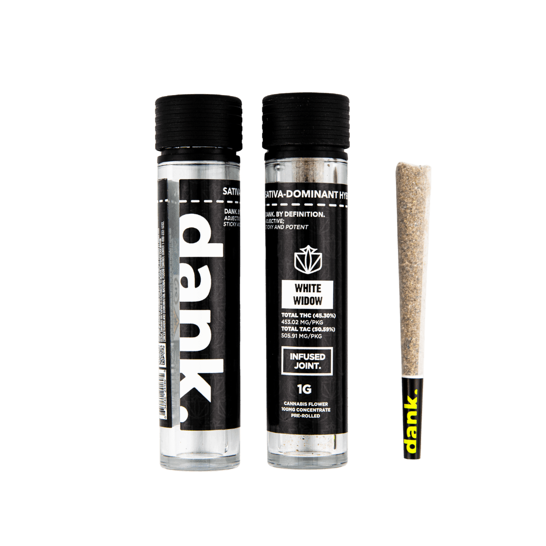 Photograph of product: Dank | Infused Pre Roll | White Widow | 1.1g