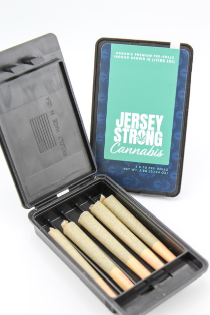 Photograph of product: Jersey Strong Oui'd | Purple Panty Dropper (I-H) Organic Pre Rolls | 5 Pack (3.5g)