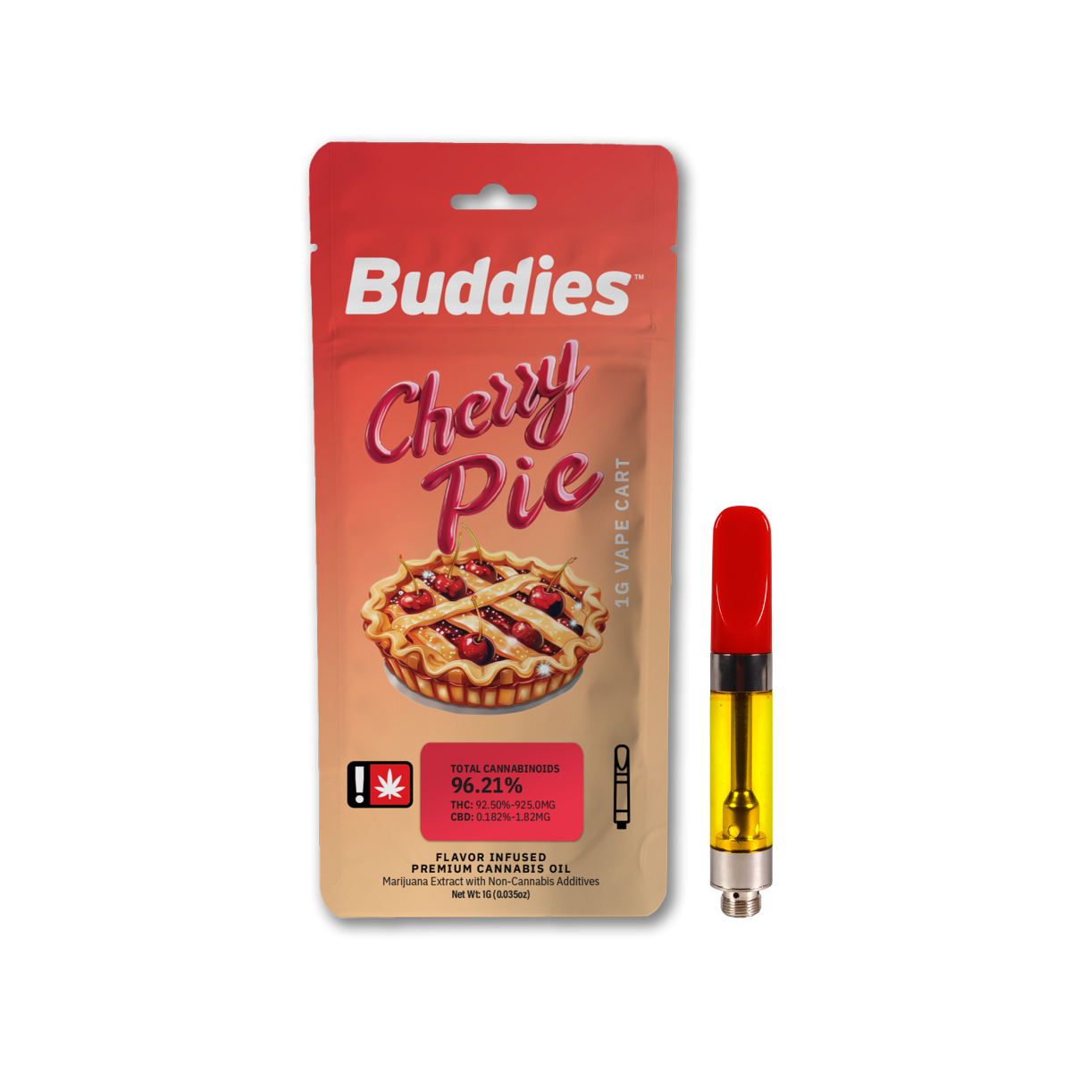 Photograph of product: Buddies Cartridge Distillate- Cherry Pie
