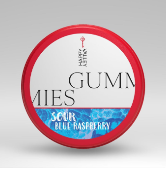 Photograph of product: Sour Blue Raspberry Gummy | 100mg/20pc