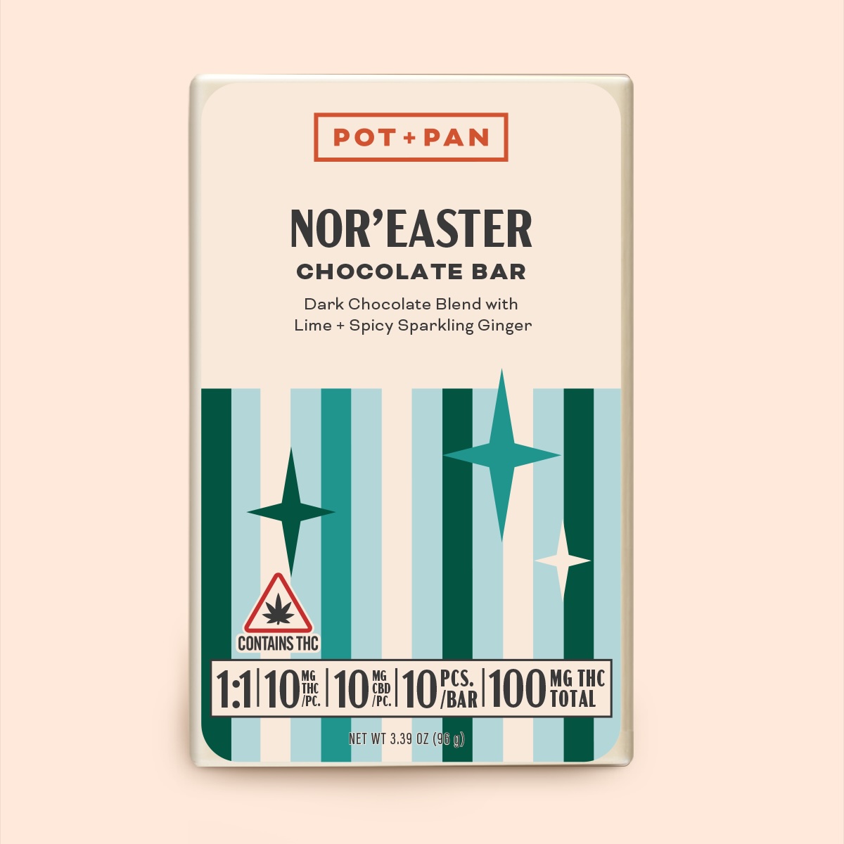 Photograph of product: Chocolate Bar - Nor'Easter - 100mg/10pk