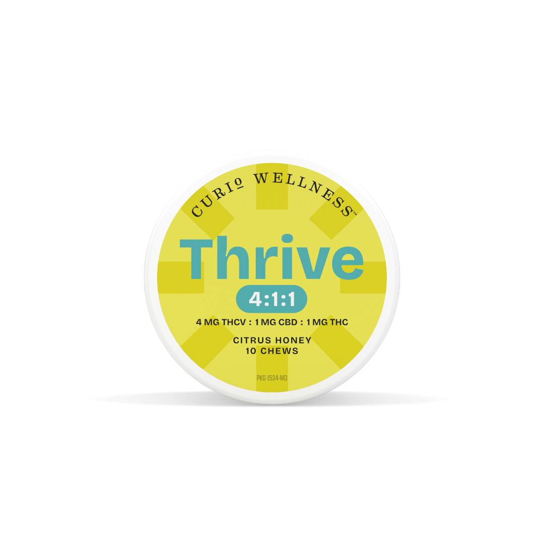 Photograph of product: Curio | Chews | THRIVE | Citrus Honey 4:1:1 | 10 x 1mg