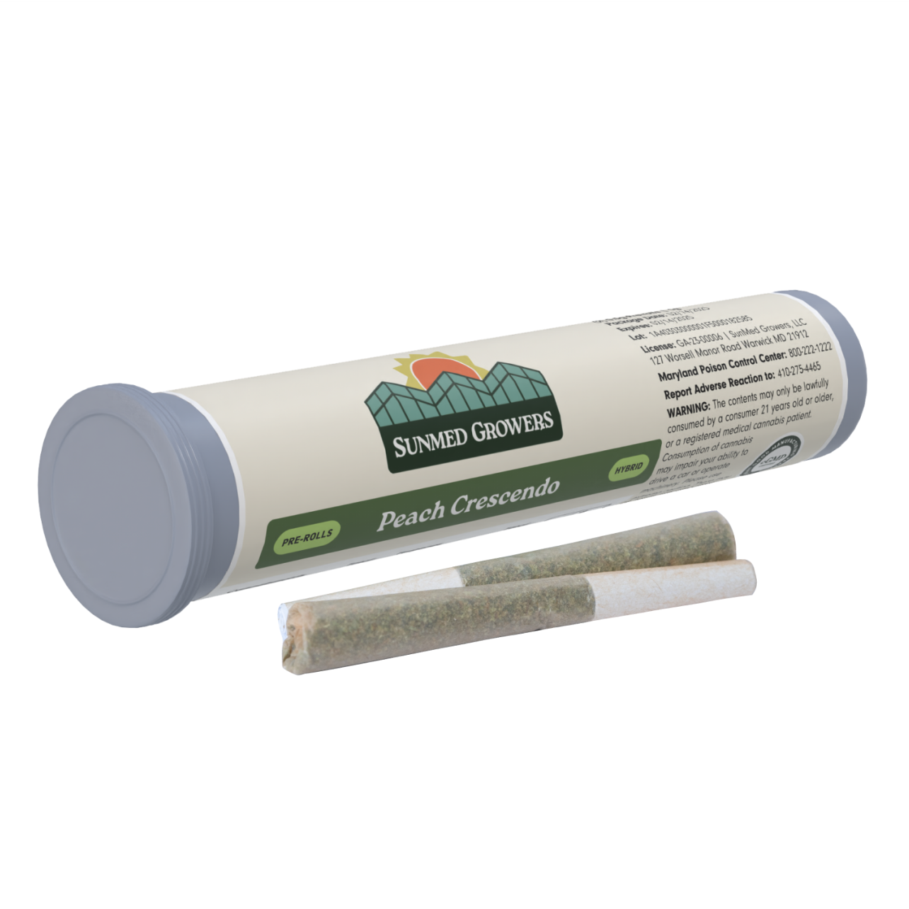 Photograph of Product: Sunmed Peach Crescendo Pre-Roll (2 X 0.5g) 1g