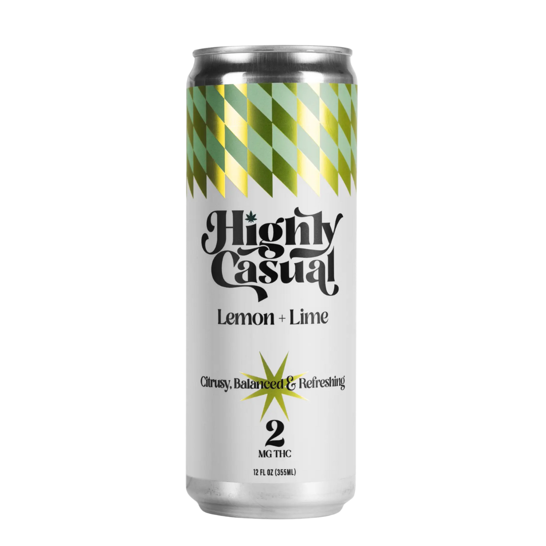 Photograph of product: Highly Casual - 5mg (1:1) Seltzer - Lemon + Lime