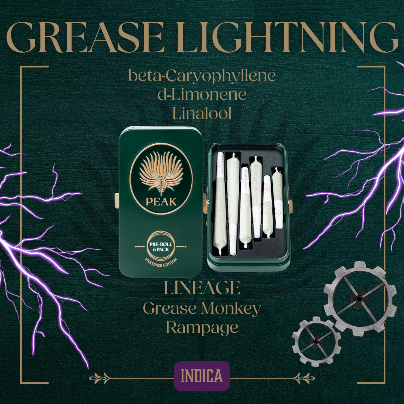 Photograph of product: Multi Size Preroll 6pk [3.5g] | Grease Lightning