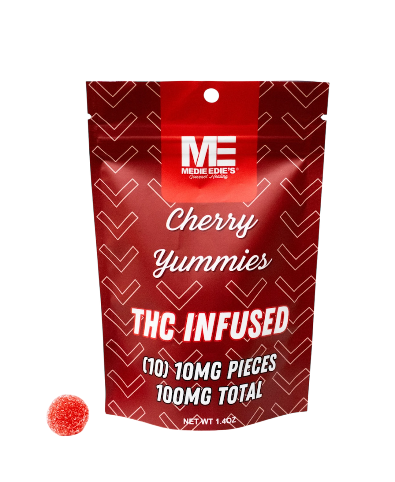 Photograph of product: Medie Edie's 100mg (10x10mg) Yummies - Cherry