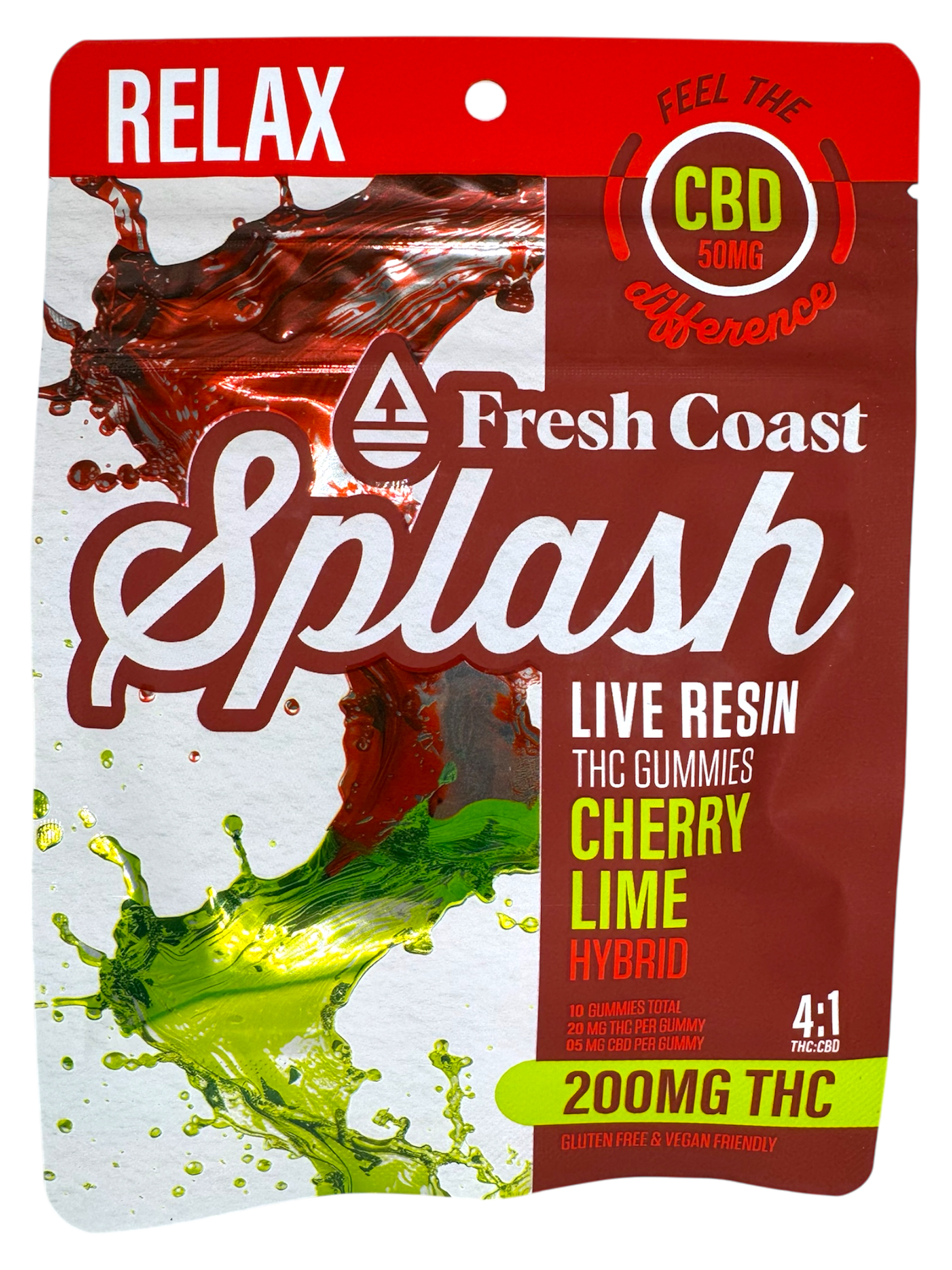 Photograph of product: 200mg Cherry Lime Splash Gummies W/ Cbd