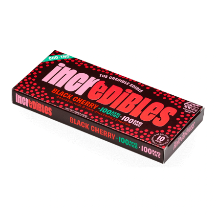 Photograph of product: Black Cherry Chocolate Bar 100mg (10-Pack | 10mg Each)