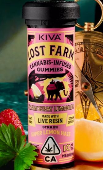 Photograph of product: [Lost Farm] Live Resin Gummies - 100mg - Strawberry Lemonade X Super Lemon Haze (S) - 