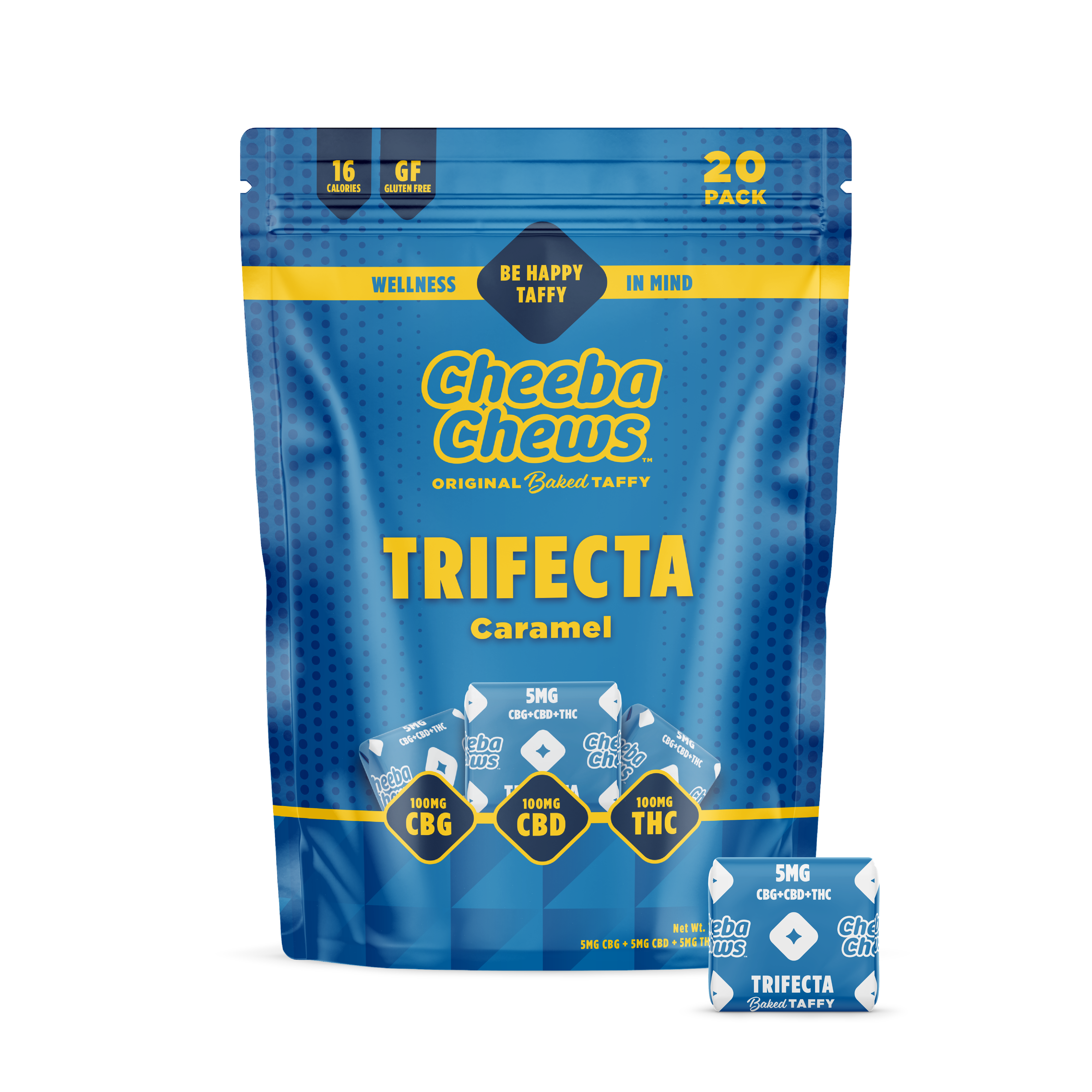 Photograph of product: 1:1:1 TH-oui:CBD:CBG Trifecta Caramel Taffy