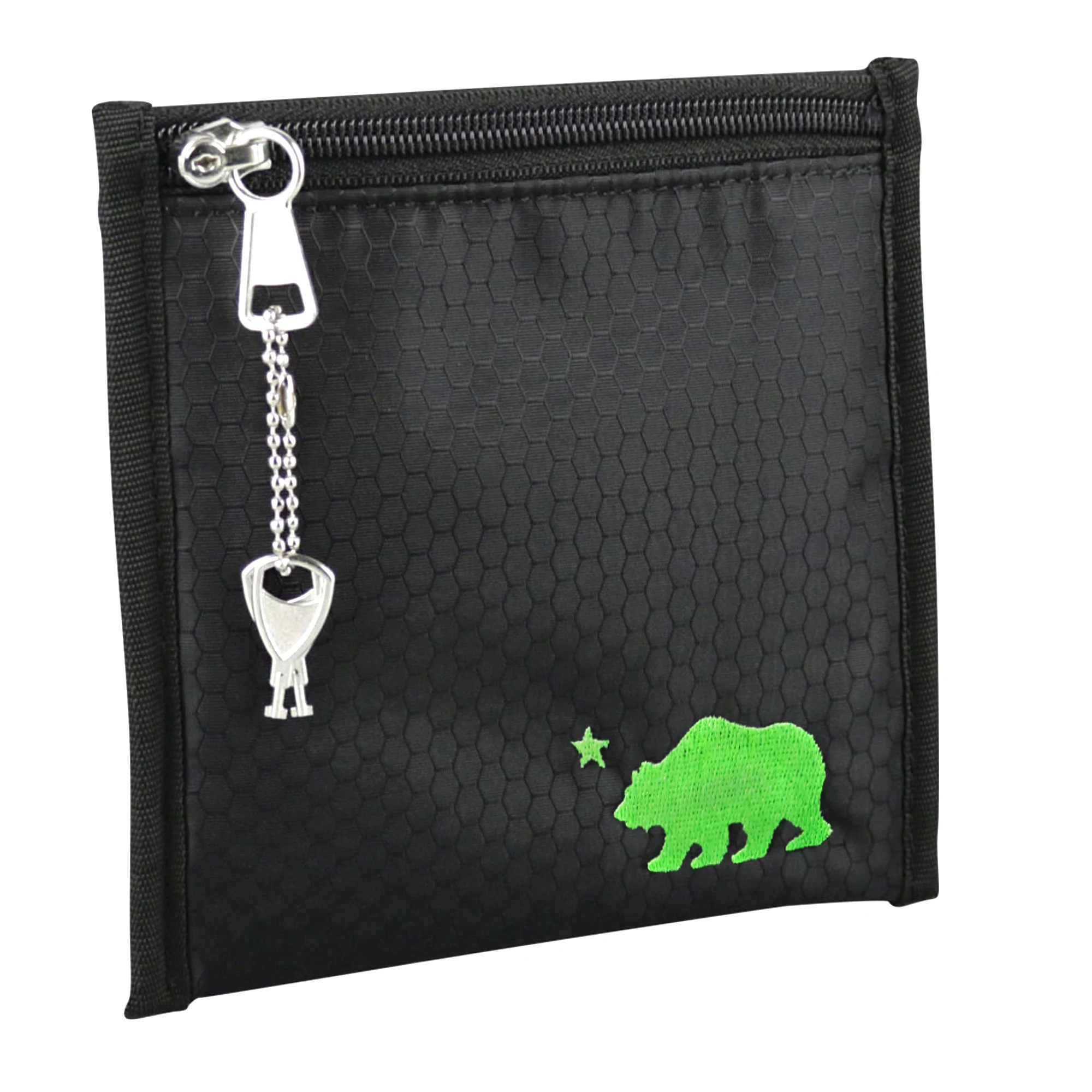 Photograph of product: Cali Pouch 6"x6" - Black w/ Green Logo