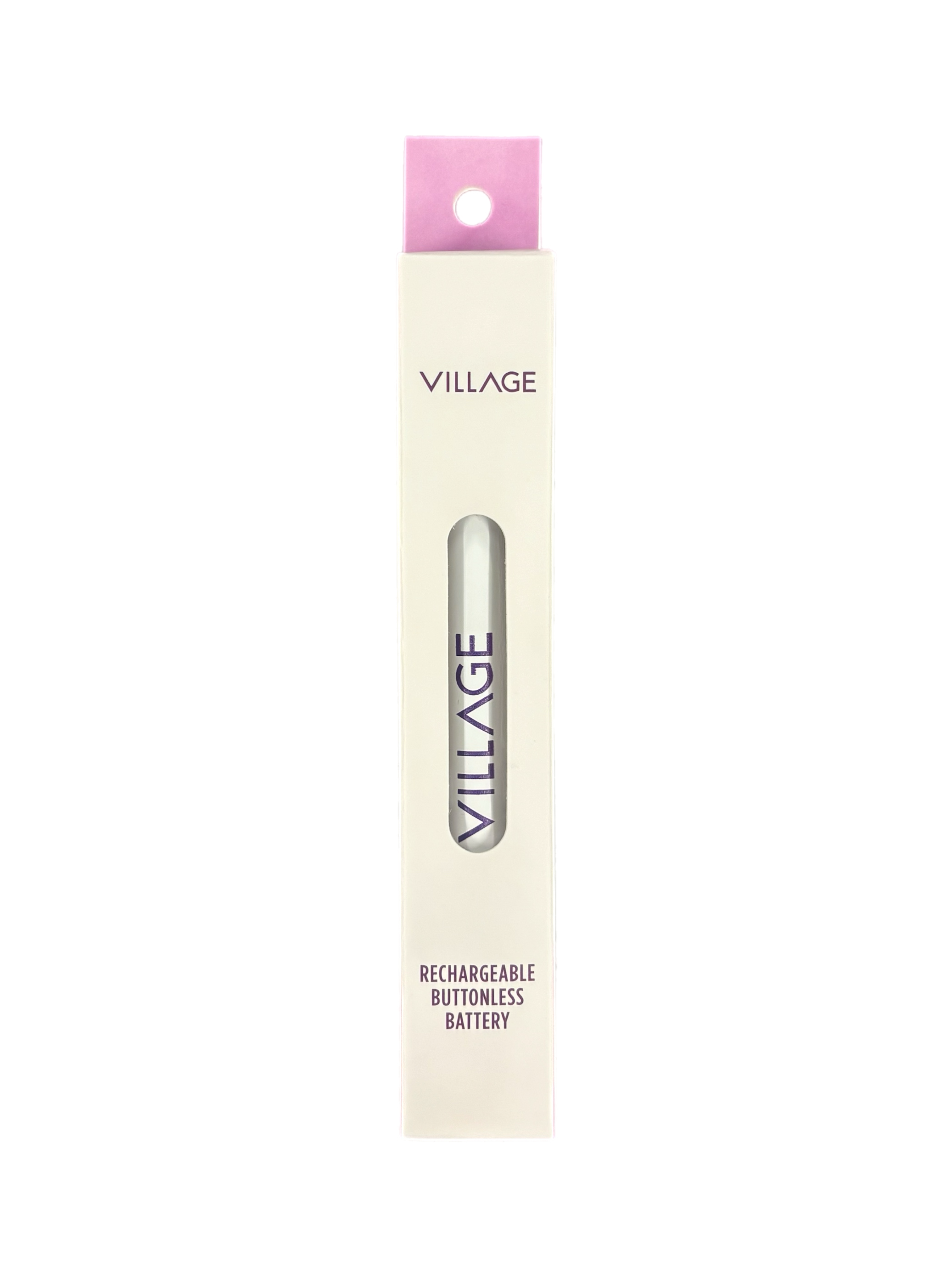 Photograph of product: White Battery | Purple Logo