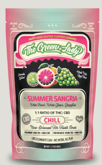 Photograph of product: The Green Lady | Summer Sangria | Oui'd | Edible | 10pk