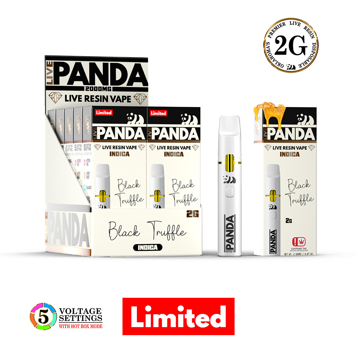 Photograph of product: Loud Panda | Live Resin Disposable Vape | Black Truffle | 2g
