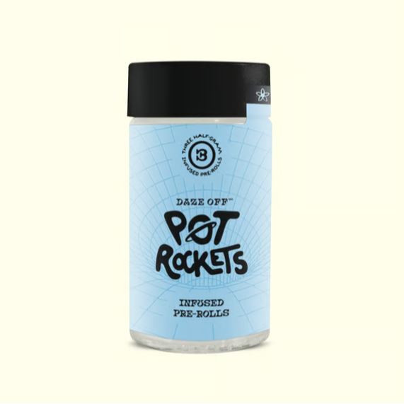 Photograph of product: Brainteaser Pot Rockets Infused PreRolls 3Pk 1.5g - Hybrid
