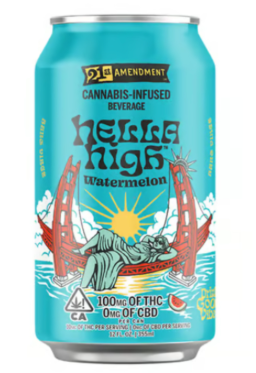 Photograph of product: HELLA HIGH WATERMELON 100MG BEVERAGE