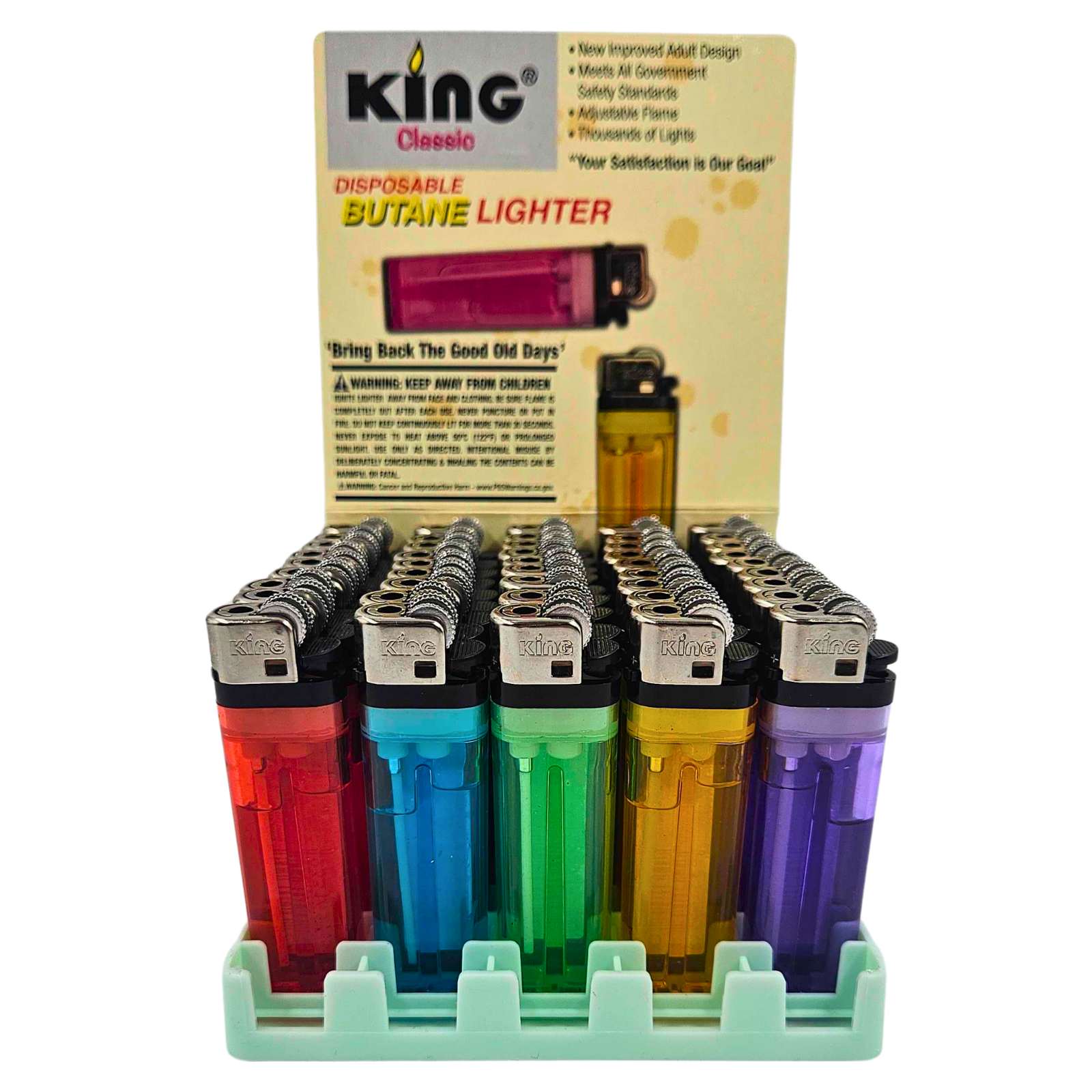 Photograph of product: KING | Accessory | Disposable Butane Lighter | Assorted Colors
