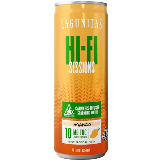 Photograph of product: Hi-Fi Sessions Mango Infused Sparking Water 12oz 10mg