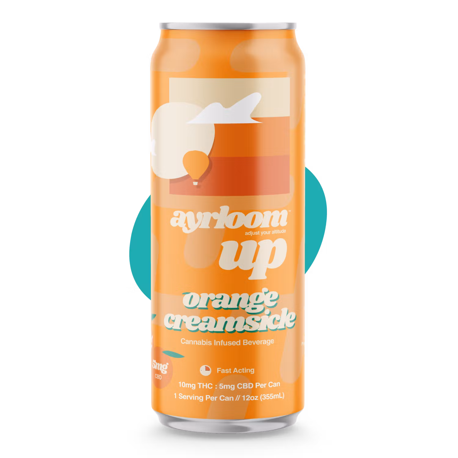 Photograph of product: Ayrloom | UP Creamsicle Soda 2:1 (TH-oui:CBD) Single Can 12oz, 10mg