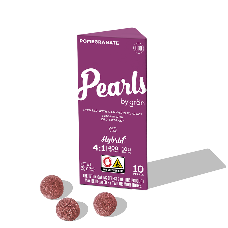 Photograph of product: Gron 4:1 Pomegranate Pearls- CBD/TH-oui Hybrid