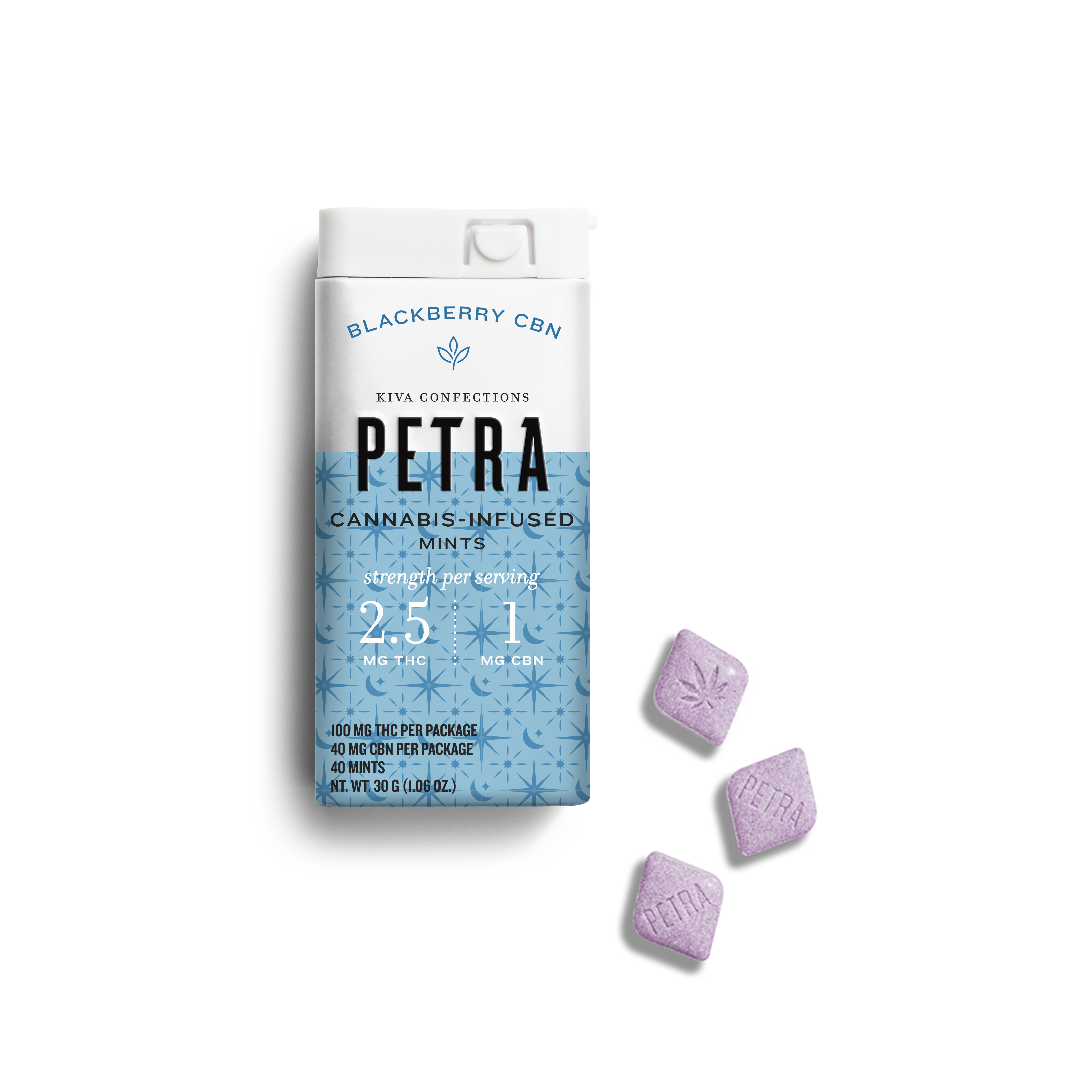 Photograph of product: Blackberry Mints 100mg (40-Pack | 2.5mg Each)