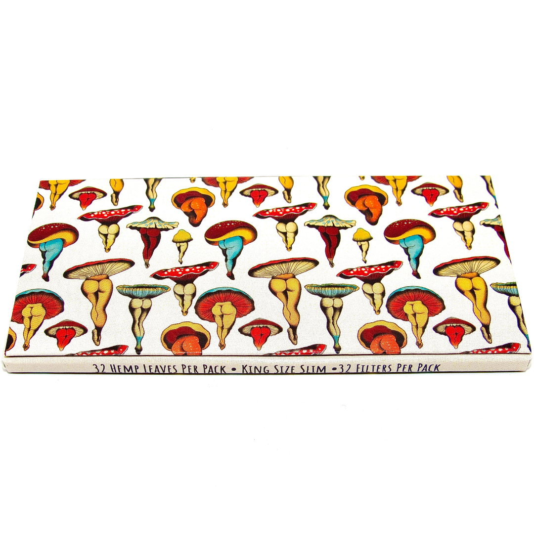 Photograph of product: King Size "Shroom Booties" Slim Papers + Tips