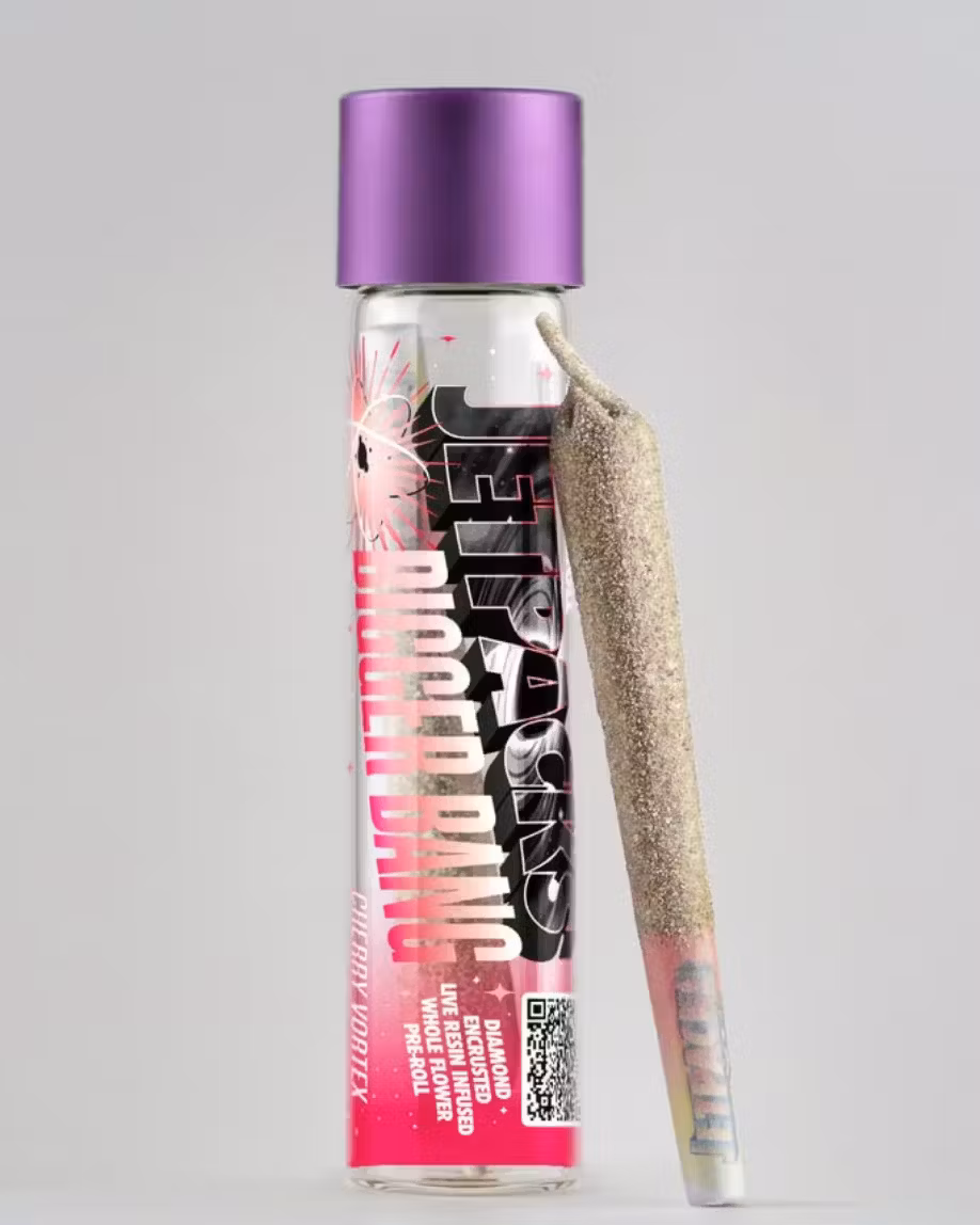 Photograph of product: Jetpacks | Cherry Vortex Bigger Bang Infused Pre-roll, 1g