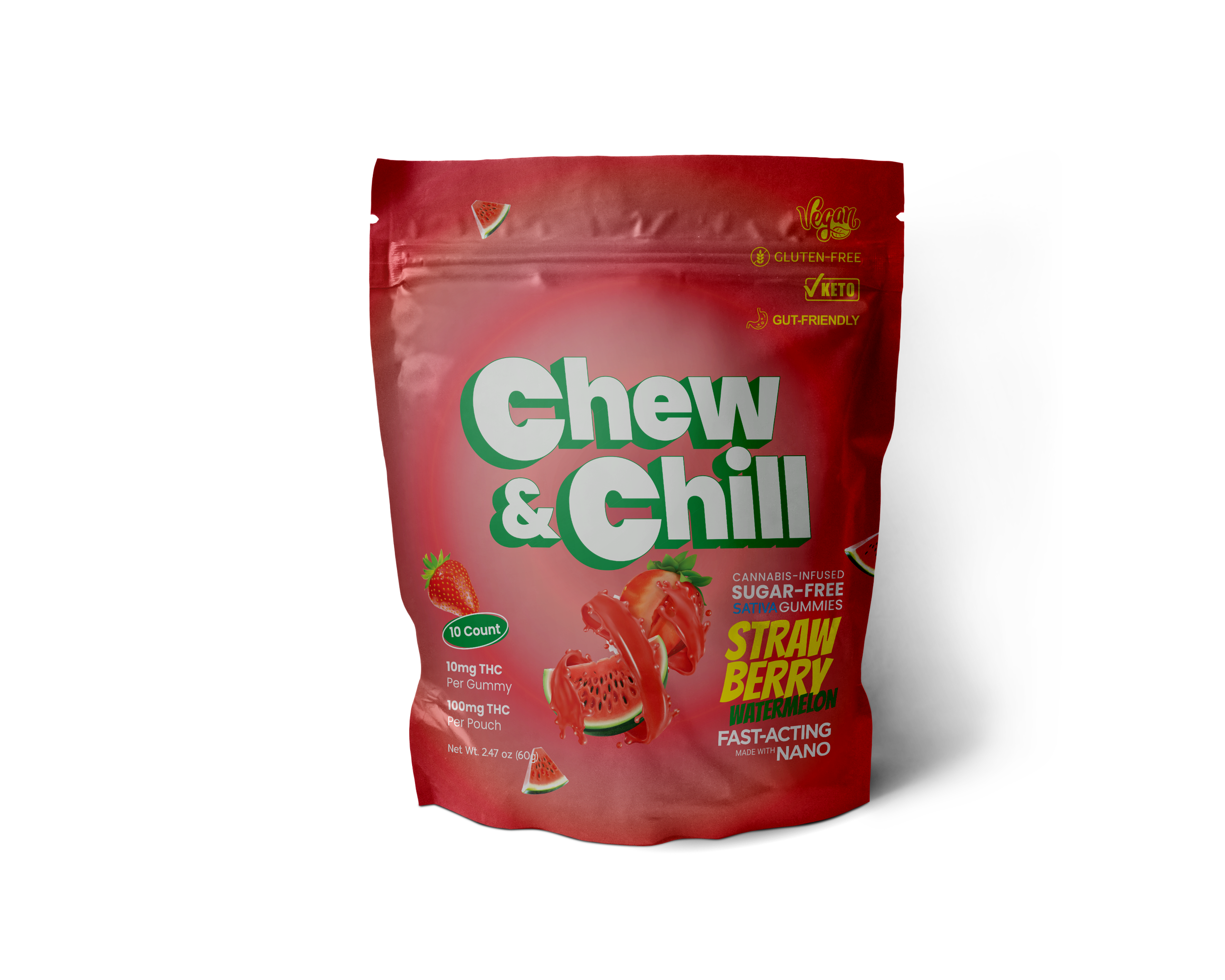 Photograph of Product: Strawberry Watermelon | 2:1 CBG | 10 x 11mg