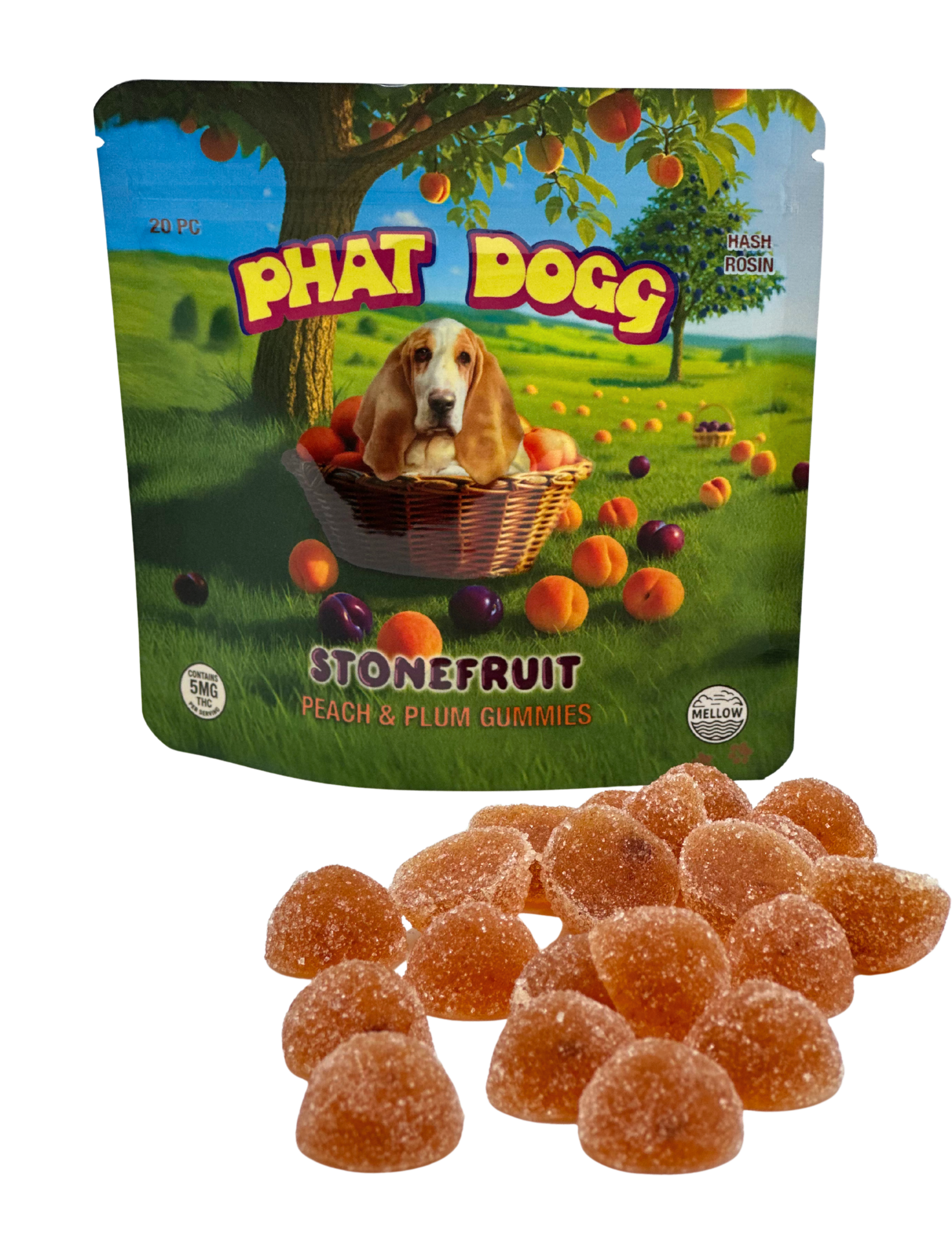 Photograph of product: STONE FRUIT GUMMIES | GG4 ROSIN INFUSED - 100 MG - 20 PACK