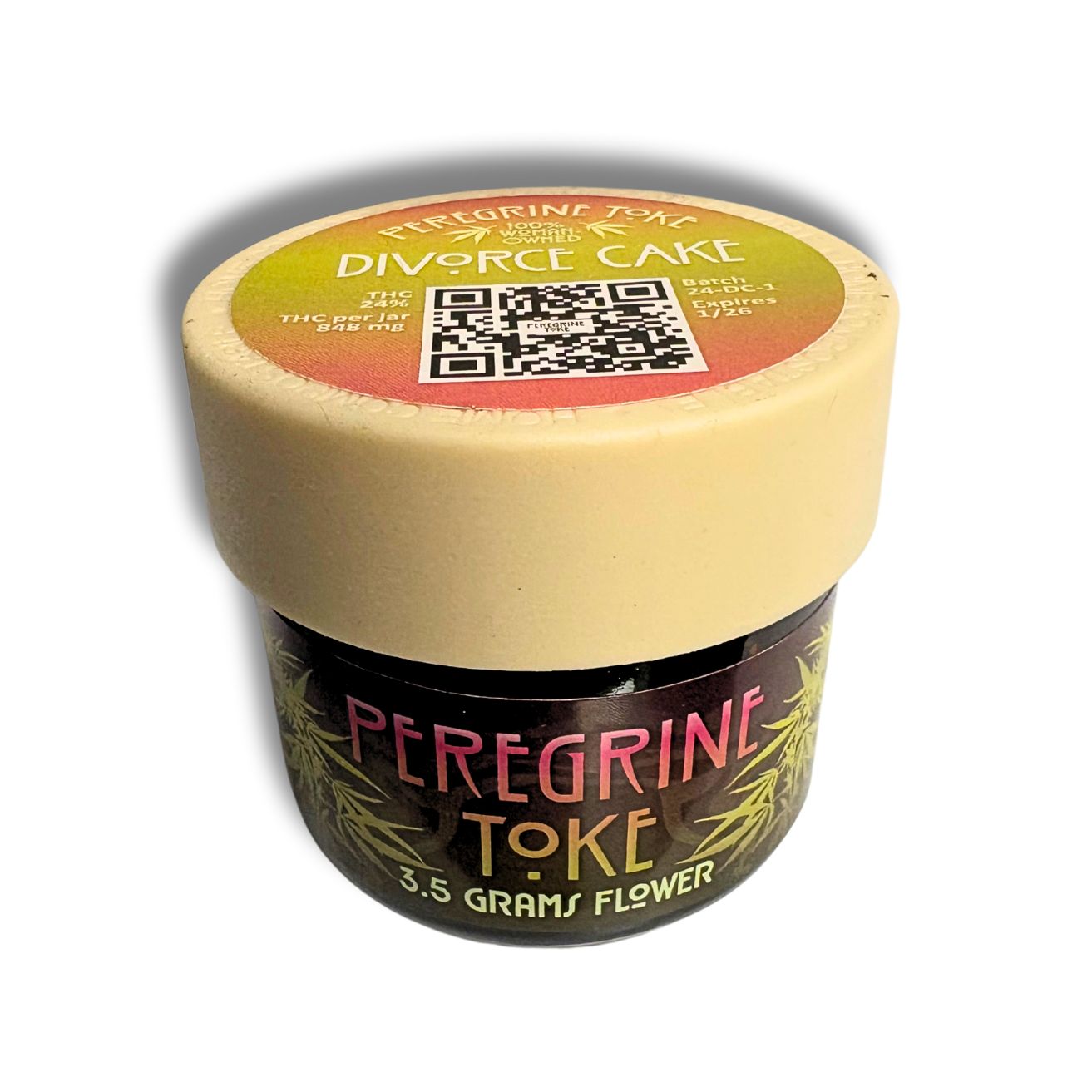 Photograph of product: Peregrine Toke Divorce Cake Flower 3.5g Jar