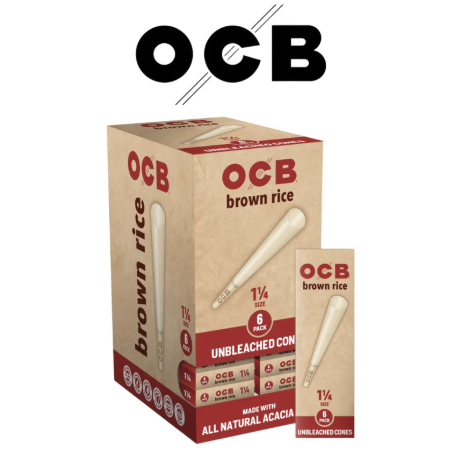Photograph of product: OCB | 1 1/4 BROWN RICE ROLLING PAPERS