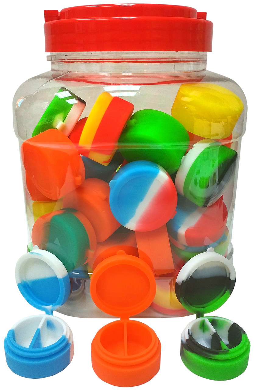 Photograph of Product: LuvBuds | 7mL Silicone Wax Container | Assorted Colors