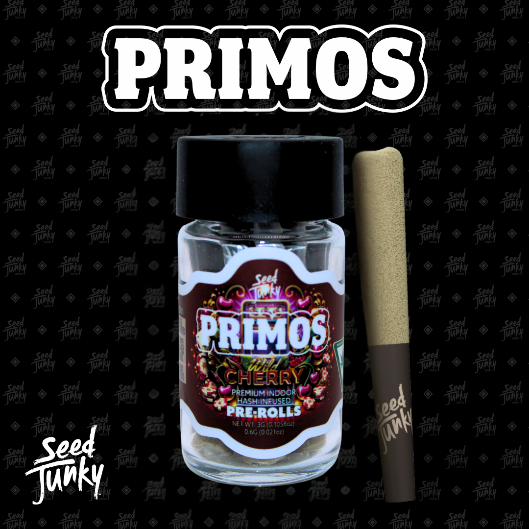 Photograph of product: Seed Junky - 0.6g Bubble au chocolat Infused Pre-Rolls 3g (5pk) - Wild Cherry