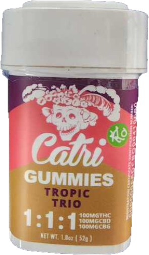 Photograph of Product: Catri - Gummies 1:1:1 - Tropic Trio (H) (100mg THC/CBD/CBG)