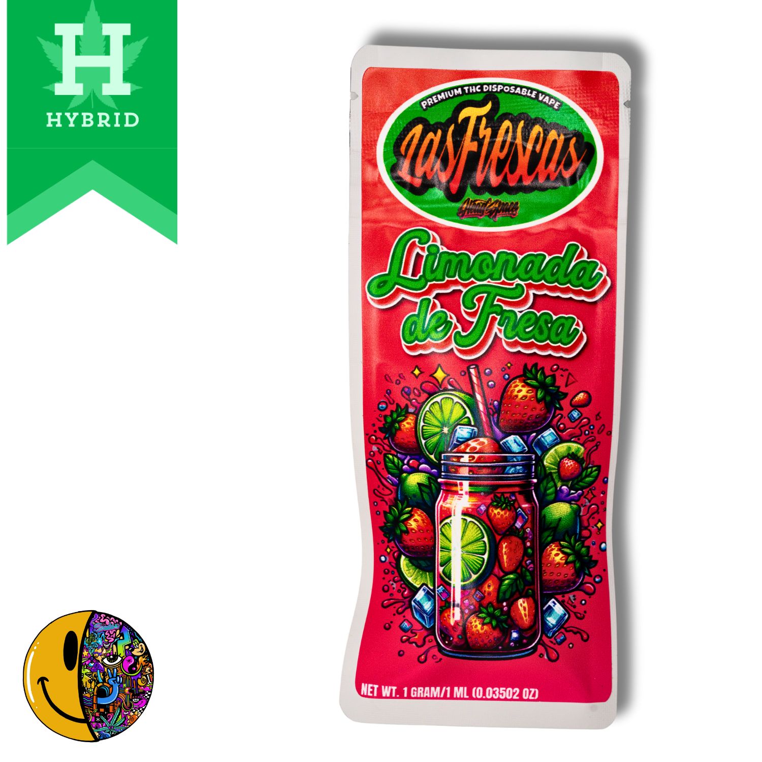 Photograph of product: HeS | Vaporizer | Disposable 1pk | Las Frescas Limonada de Fresa | 1ml