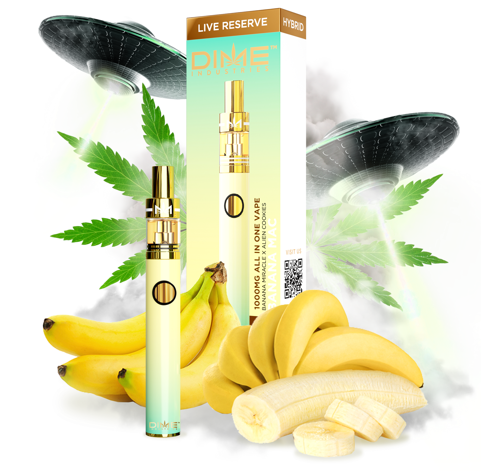 Photograph of product: Banana Mac | Live Resin Disposable Pen | 1g