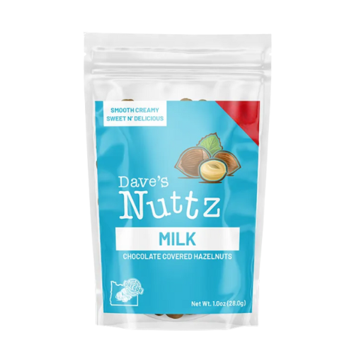 Photograph of product: Dave's Nuttz - Milk Chocolate Hazelnuts