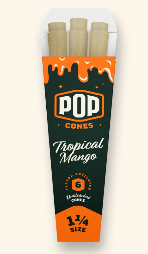 Photograph of product: Tropical Mango Pre-Rolled Cones | POP Cones