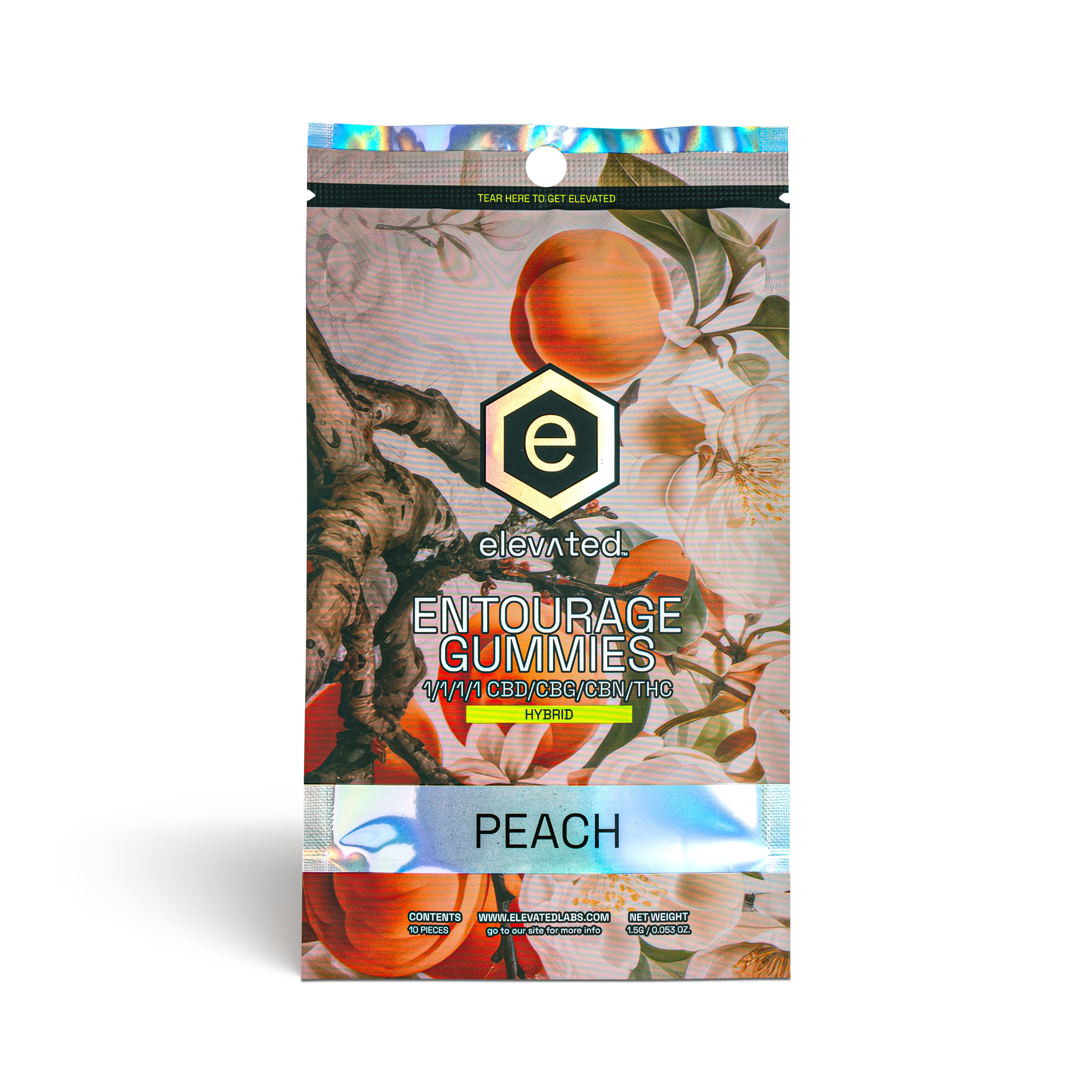 Photograph of product: Peach Entourage Gummies (Hybrid) - 100mg